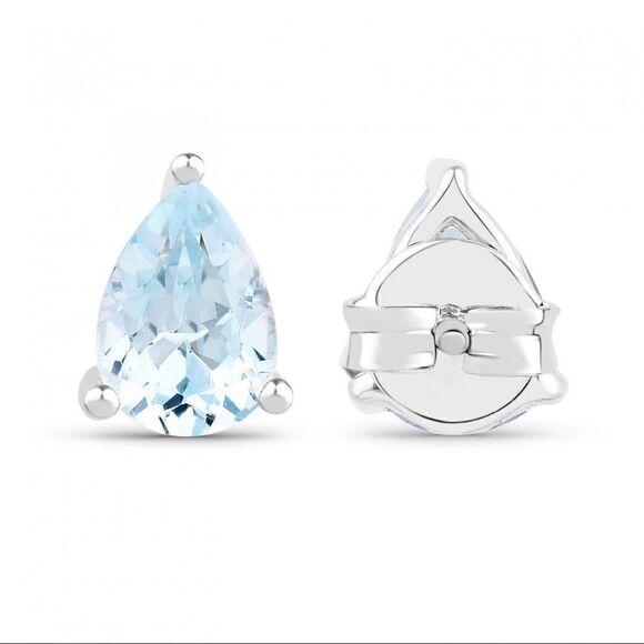 Brilliant Ladies Sterling Silver Topaz Designer Earrings - Picture 3 of 4